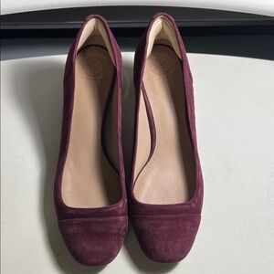 Tory Burch Purple Suede Gold Heel Shoes Sz 9